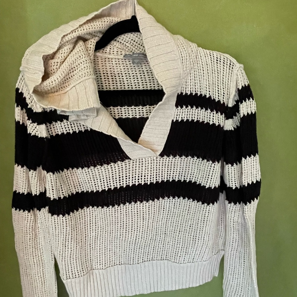 James Perse striped cropped hoodie. Like new.